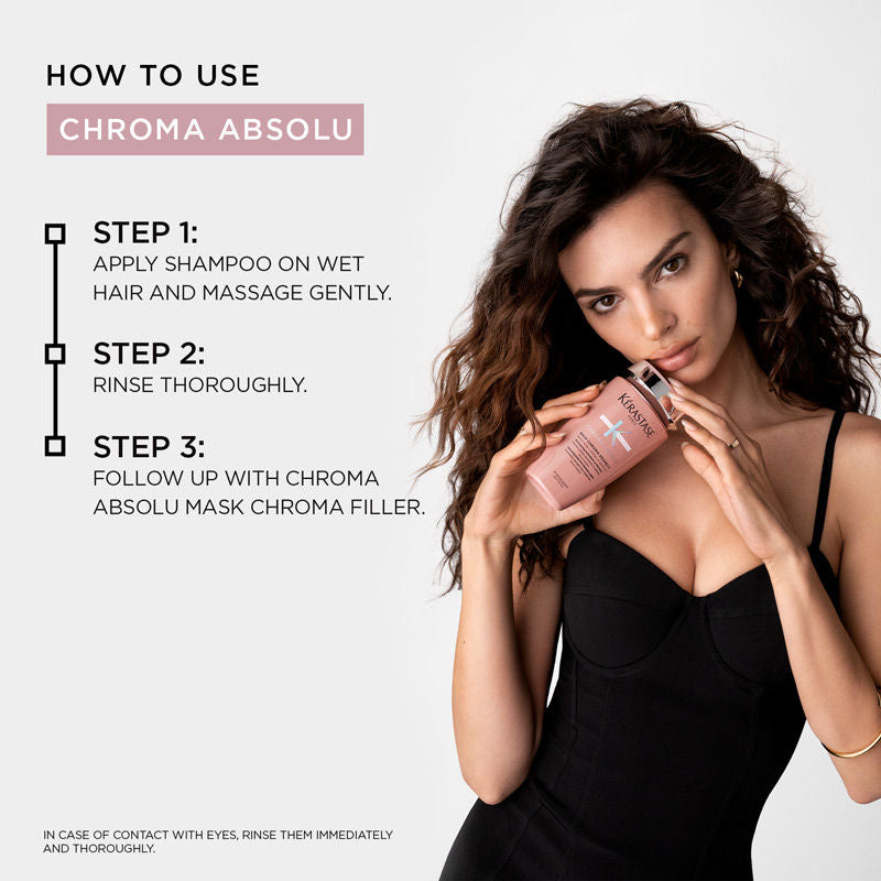 Kerastase Chroma Absolu Bain Respect Shampoo For Colour Treated Fine Hair, Sulphate-Free, 250ml