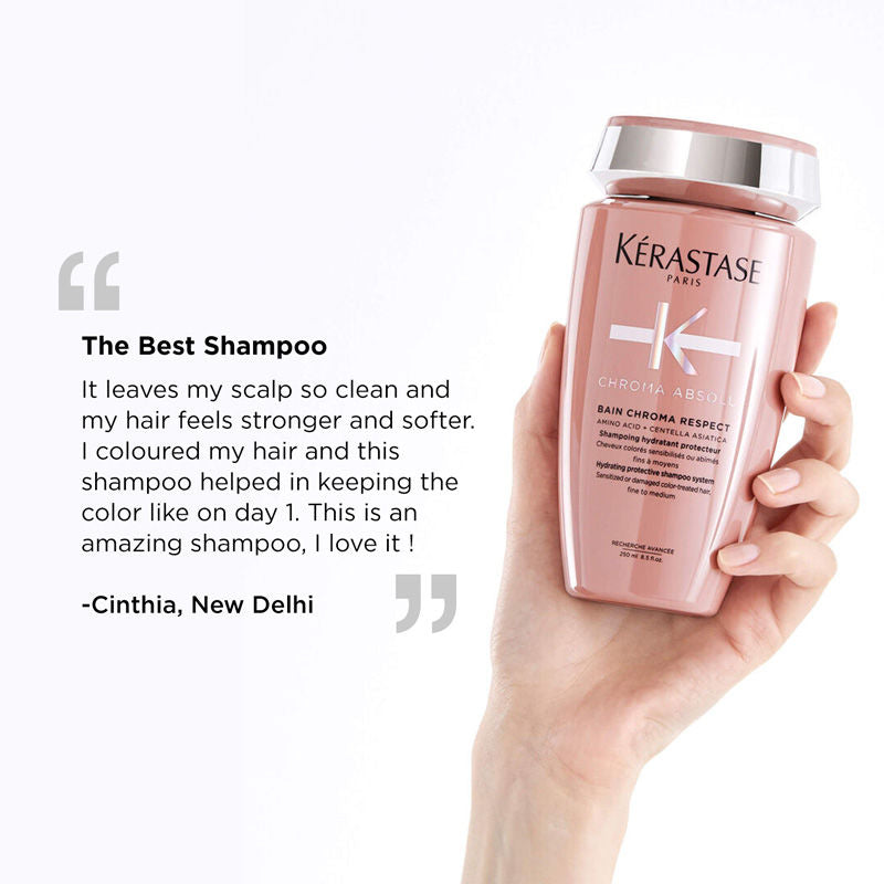 Kerastase Chroma Absolu Bain Respect Shampoo For Colour Treated Fine Hair, Sulphate-Free, 250ml