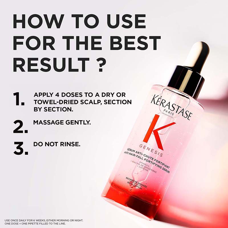 Kerastase Genesis Anti-Hair Fall Daily Scalp Serum, With 1.5% Aminexil & Ginger Root Extract, 90ml