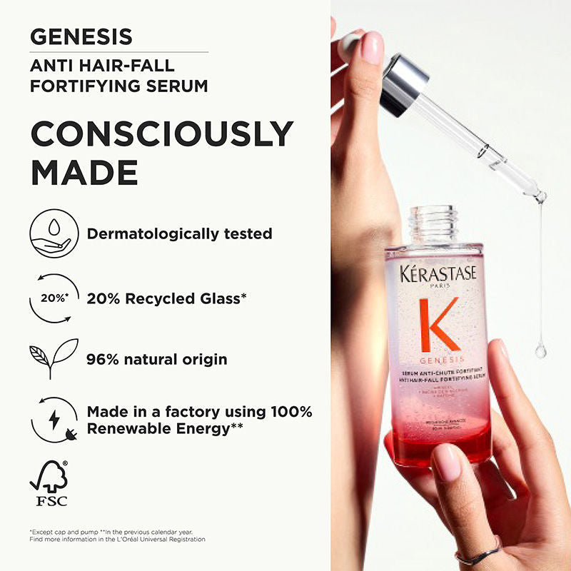 Kerastase Genesis Anti-Hair Fall Daily Scalp Serum, With 1.5% Aminexil & Ginger Root Extract, 90ml