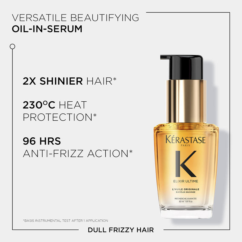Kérastase Elixir Ultime Hair Oi-In-Serum For All Hair Types, 2x Shinier Hair, 30ml
