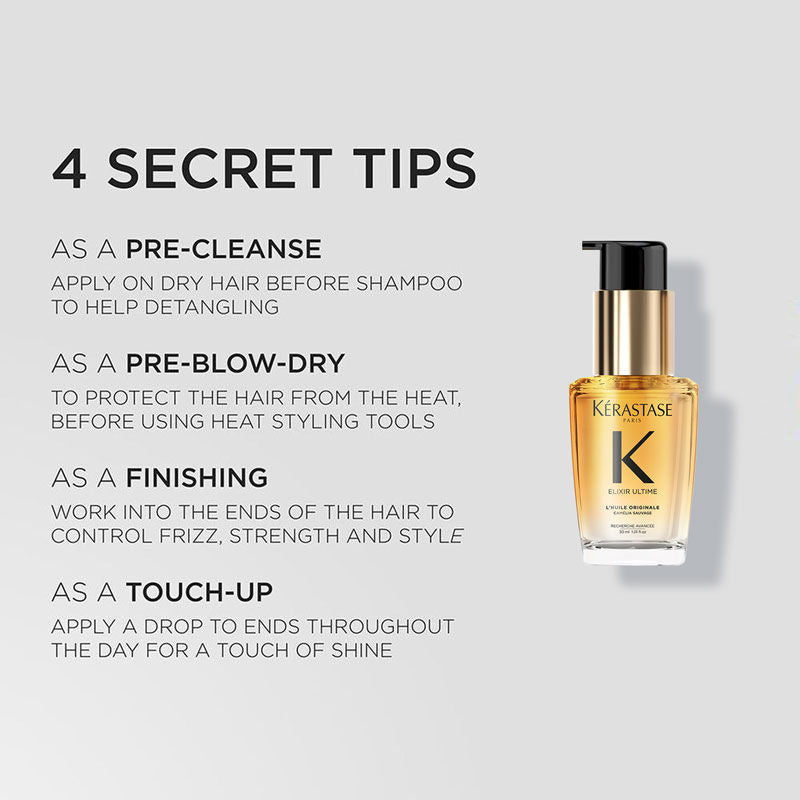 Kérastase Elixir Ultime Hair Oi-In-Serum For All Hair Types, 2x Shinier Hair, 30ml