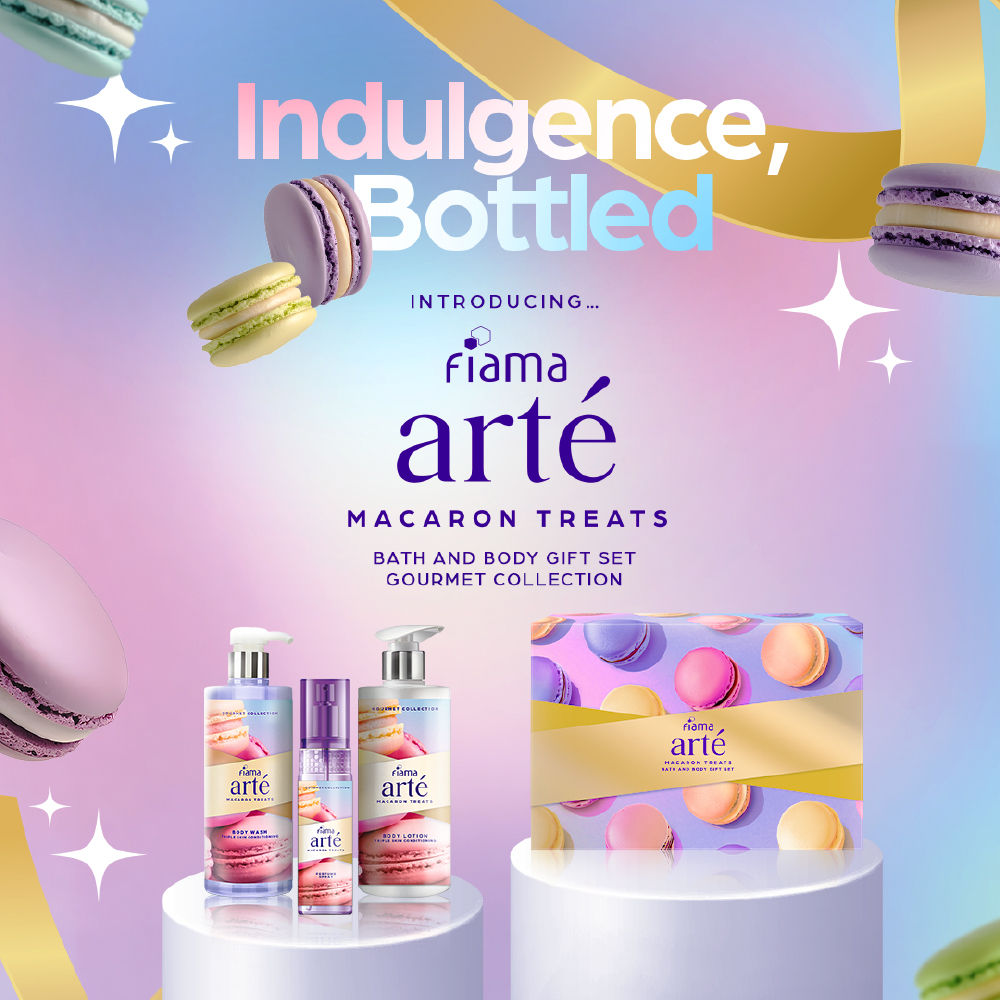 Fiama Arte Macaron Treats,Luxury Bath & Body Set of Bodywash,Body Lotion,Perfume, 740ml Buy at Indicrest Image 2
