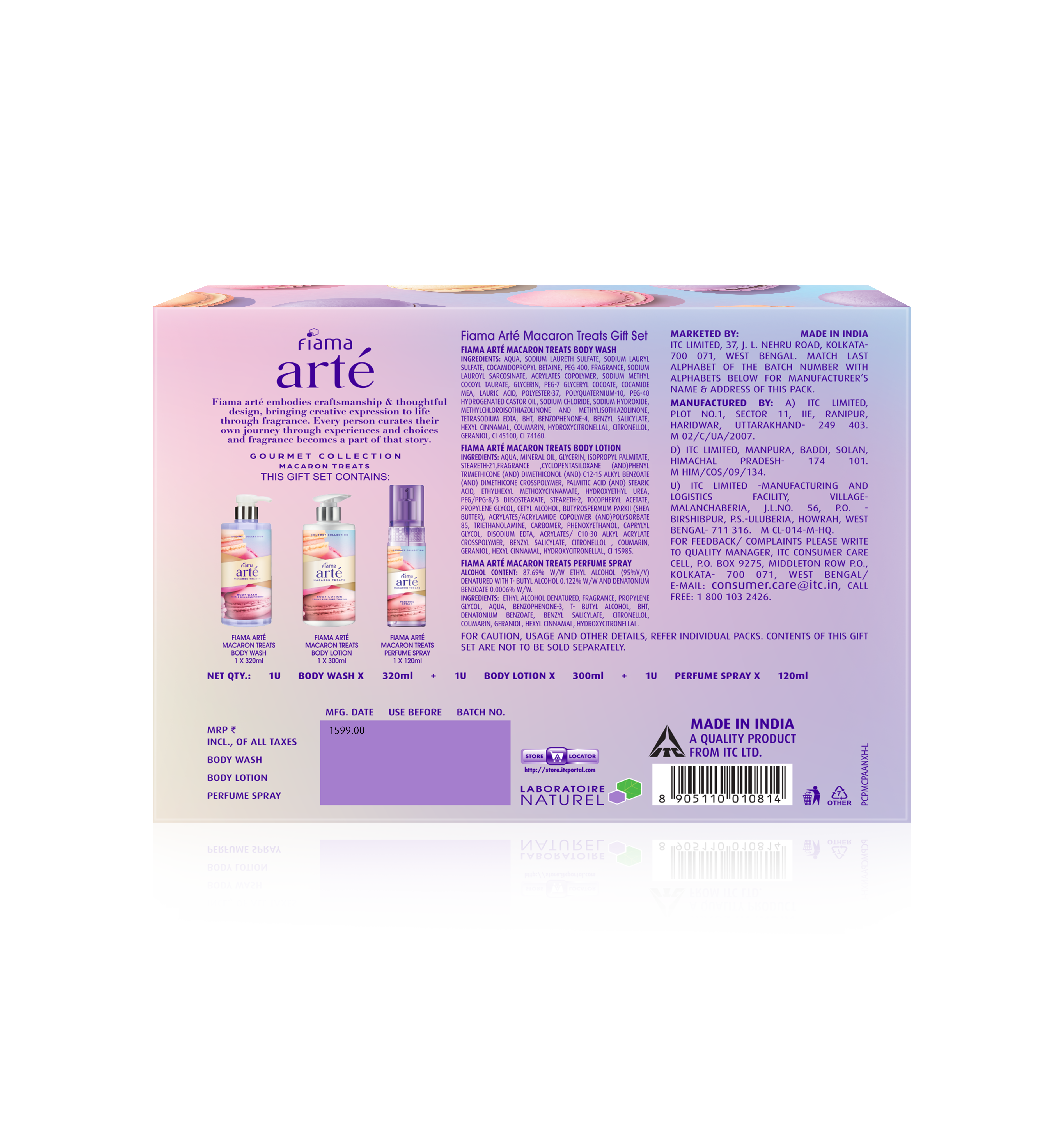 Fiama Arte Macaron Treats,Luxury Bath & Body Set of Bodywash,Body Lotion,Perfume, 740ml Buy at Indicrest Image 7