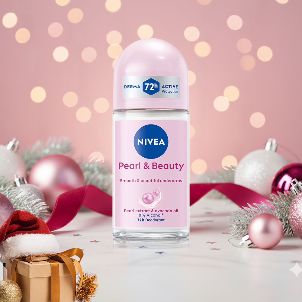 Nivea 72H Active Protection With Pearl Extract Deo Underarm Roll On -Smooth Skin,Odor Protection, 25ml Buy at Indicrest Image 2