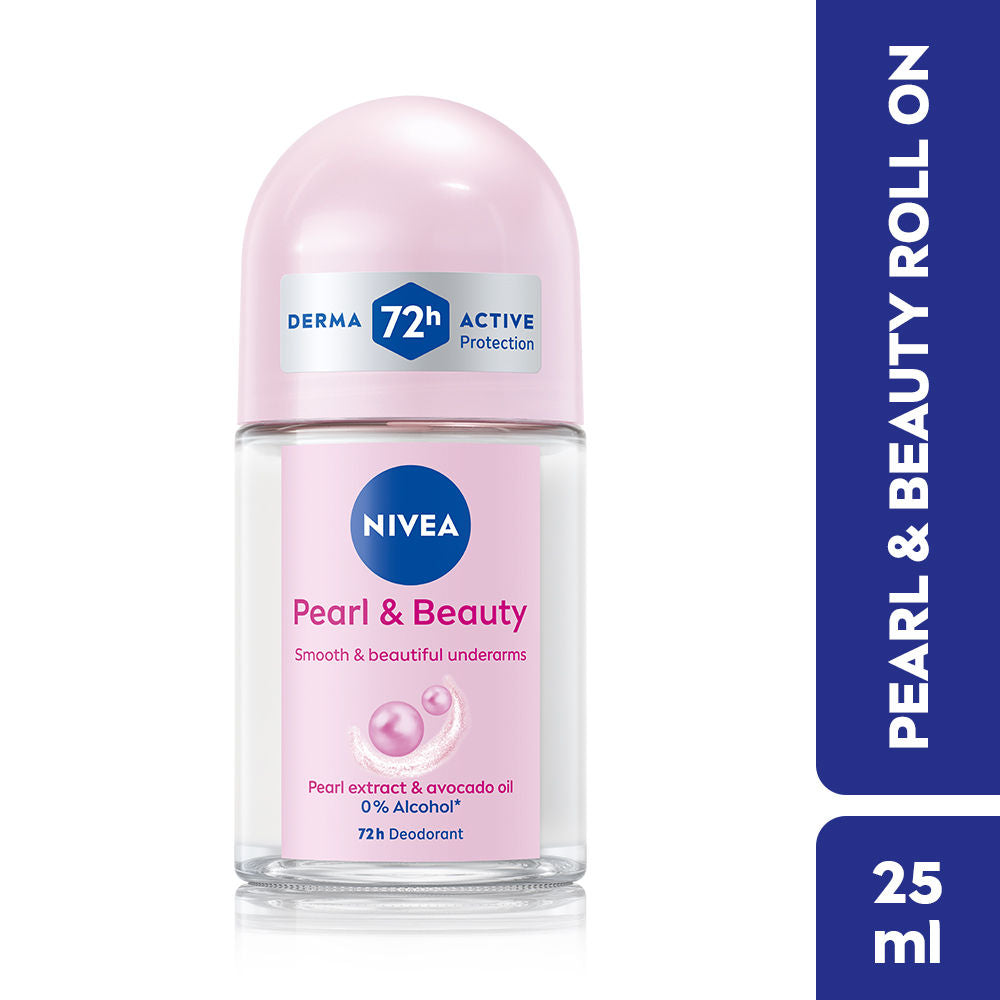 Nivea 72H Active Protection With Pearl Extract Deo Underarm Roll On -Smooth Skin,Odor Protection, 25ml Buy at Indicrest Image 3