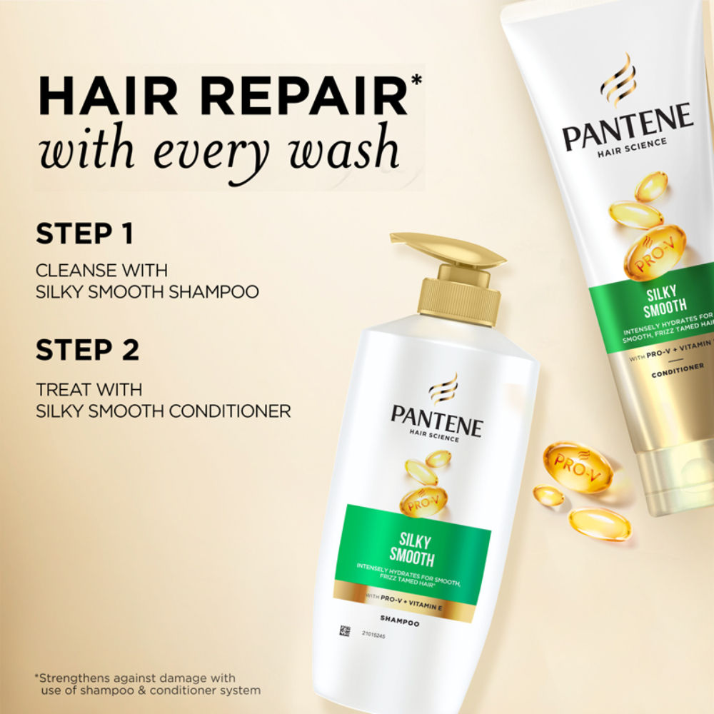 Pantene Advanced Hair Fall Solution Silky Smooth Care Shampoo, 650ml Buy at Indicrest Image 4
