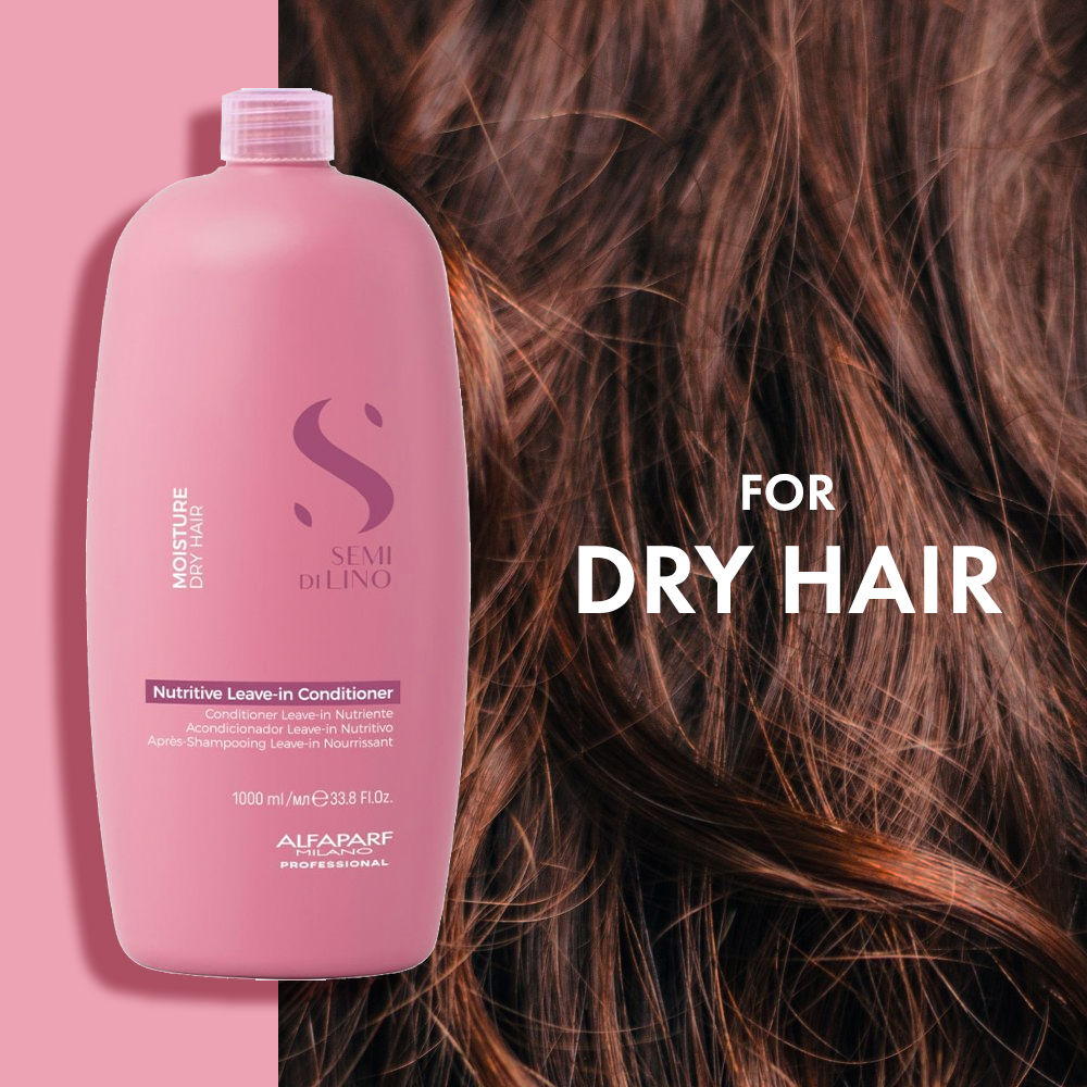ALFAPARF MILANO Nutritive Leave In Conditioner For Dry & Frizzy Hair, Treats Damage Sulfate Free, 1000ml