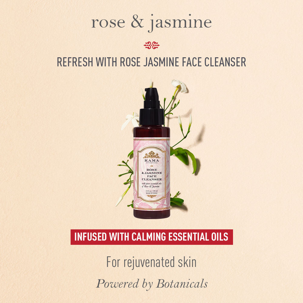 Kama Ayurveda Rose Jasmine Face Cleanser For Clear Skin- Gentle & Hydrating Face Wash, 100ml