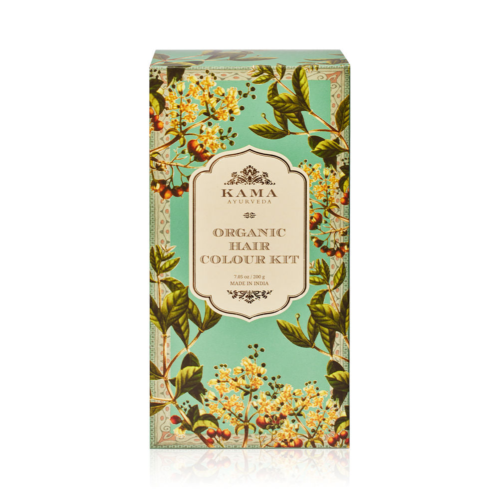 Kama Ayurveda Organic Hair Color Kit With 100% Organic Indigo & Henna, Prevents Premature Graying, 200gm, Buy from Indicrest