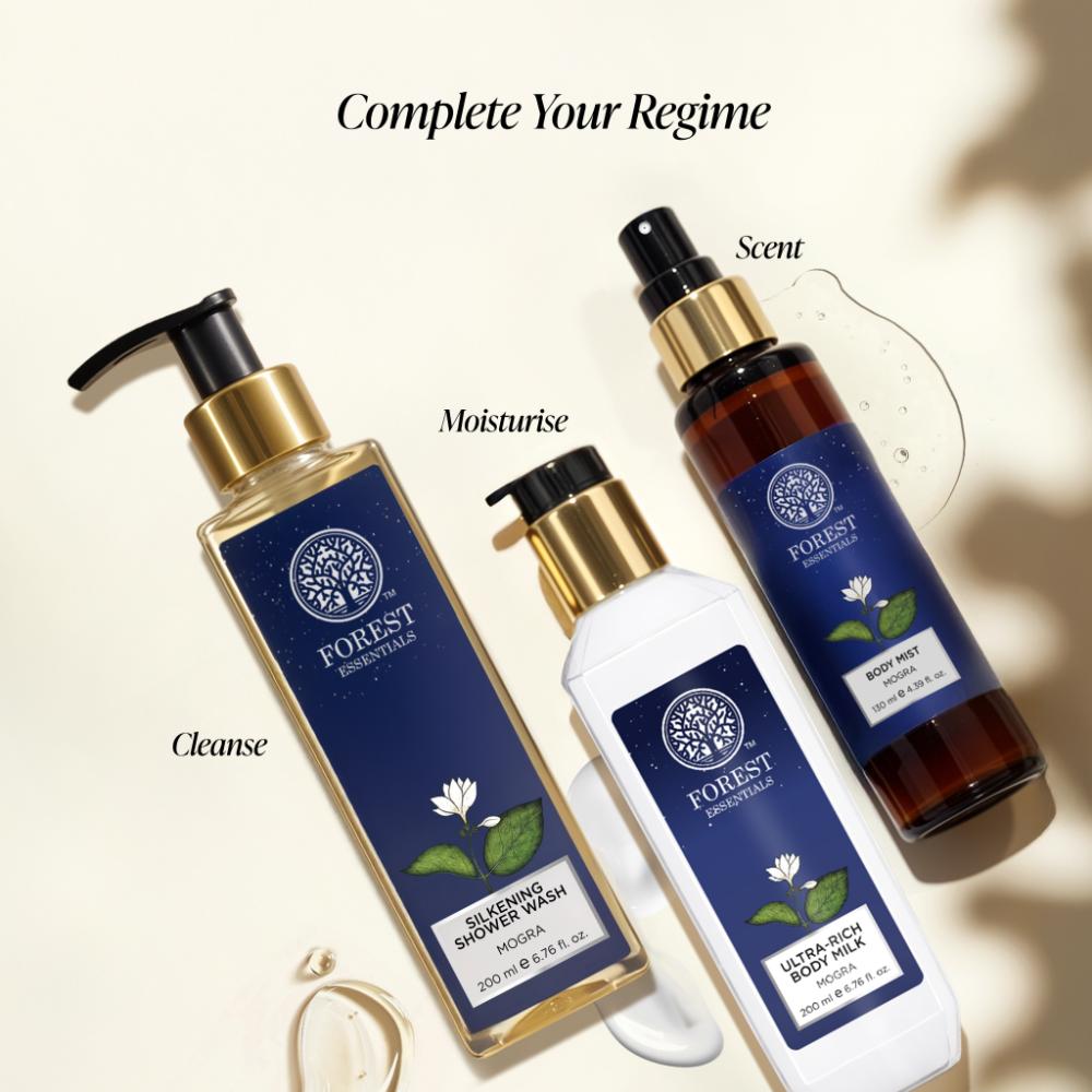 Forest Essentials Silkening Shower Wash Mogra - Delicately Scented, 50ml