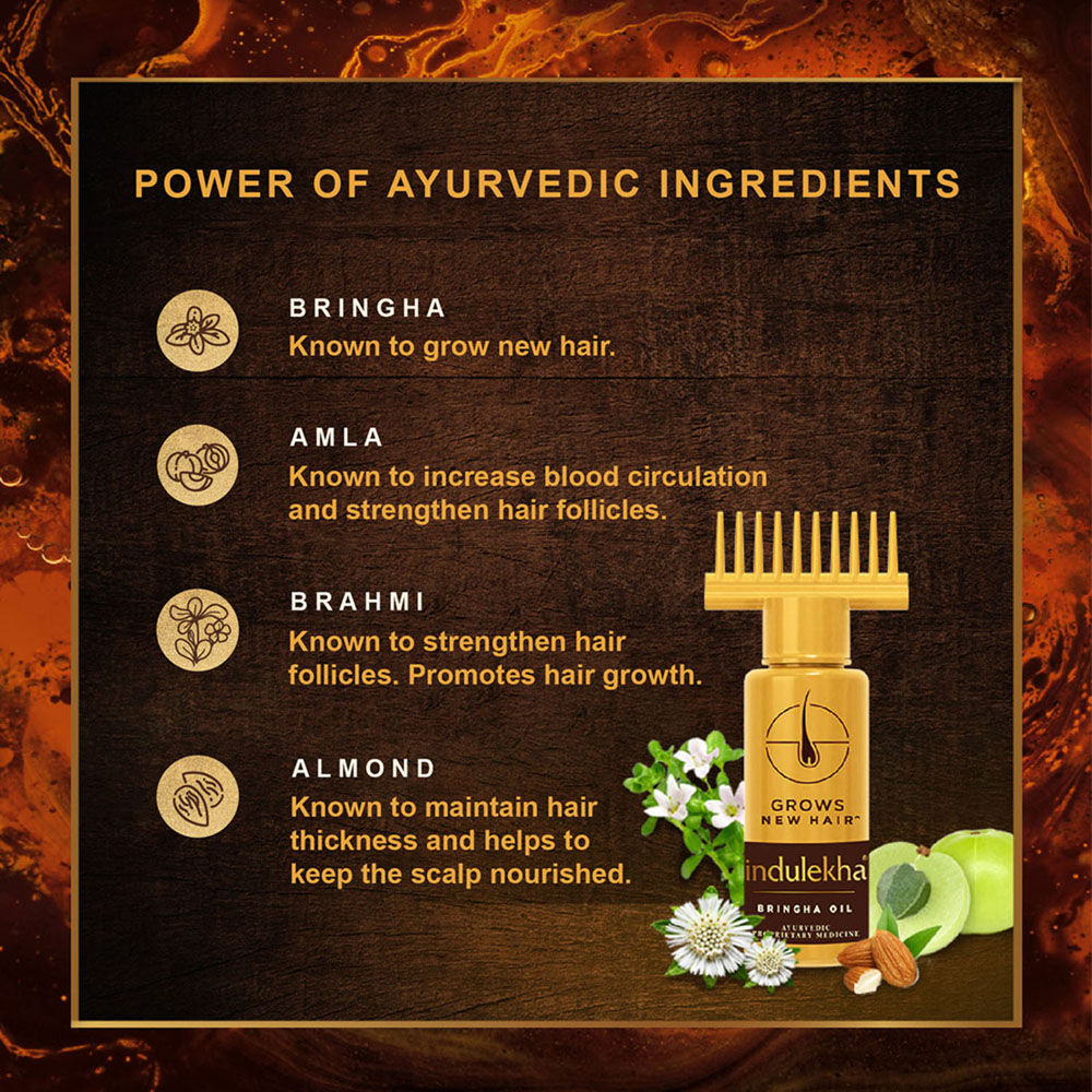 Indulekha Bringha Ayurvedic Hair Oil for Hair Fall Control with Amla & Coconut Oil, 100ml Buy at Indicrest Image 5