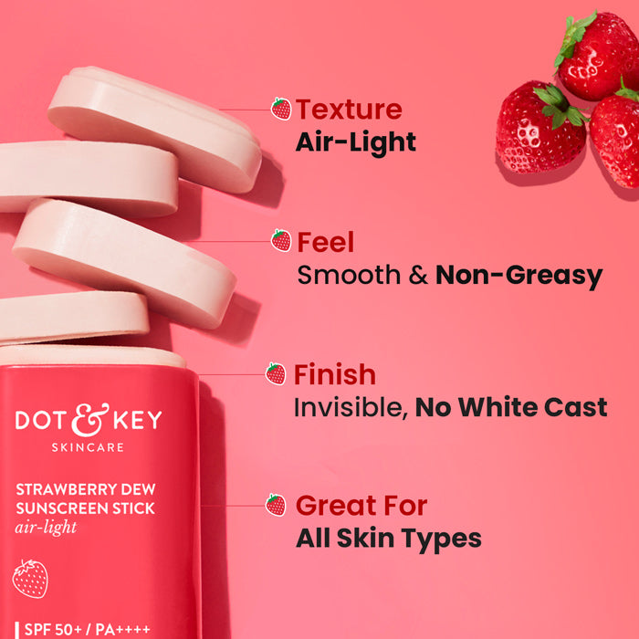 Dot & Key Strawberry Dew Sunscreen Stick SPF 50+ PA++++, 20g Buy at Indicrest Image 3