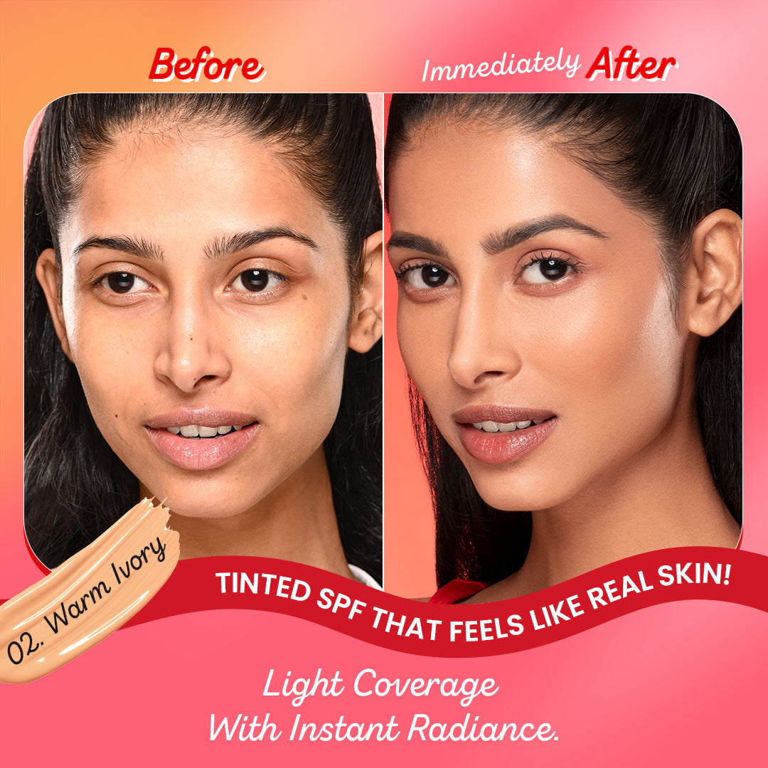Dot & Key Strawberry Dew Tinted Sunscreen SPF 50+ PA++++, Warm Ivory Light Medium Buy at Indicrest Image 12