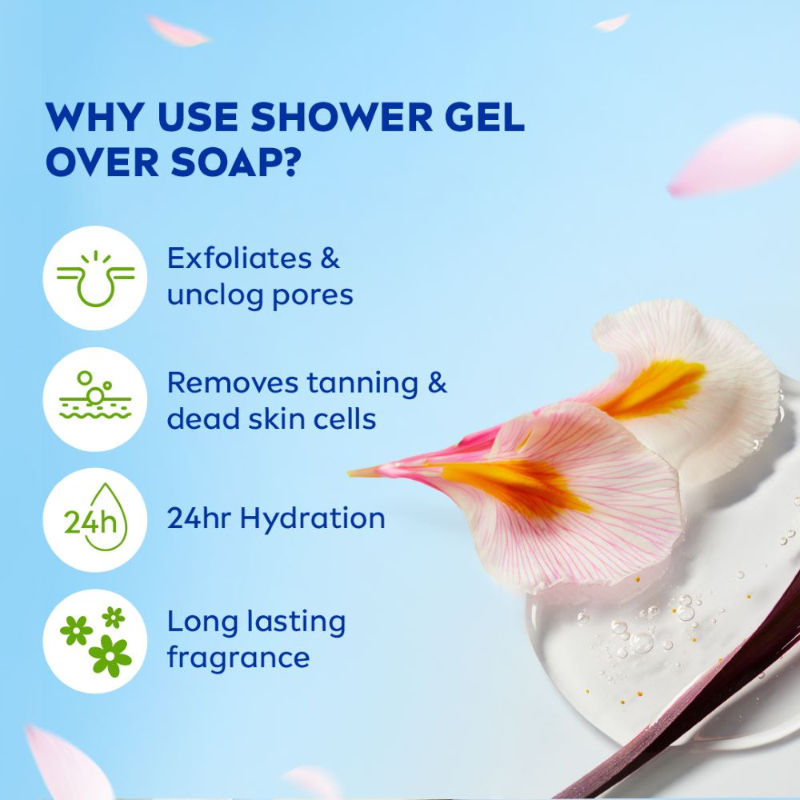 Nivea Waterlily & care oil Body wash for long-lasting freshness, 125ml Buy at Indicrest Image 8