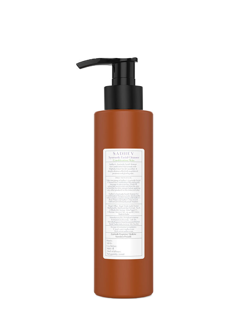 SADHEV Ayurvedic Facial Cleanser Combition Skin, 200ml