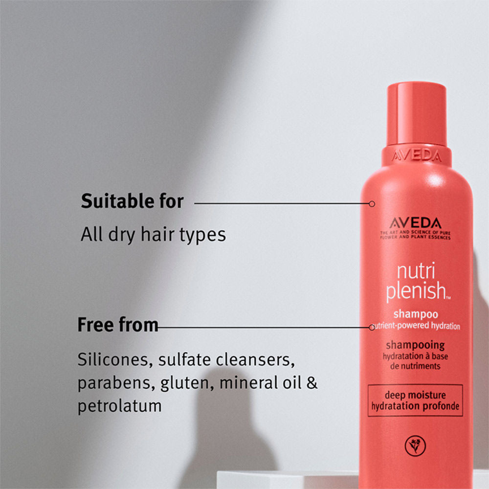 Aveda Nutriplenish Deep Hydration Shampoo for Dry & Frizzy Hair with Coconut Oil, 250ml