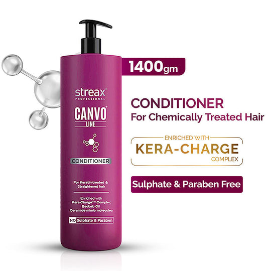 Streax Professional Canvoline Conditioner With Kera-Charge & Baobab Oil, 1400g Buy at Indicrest