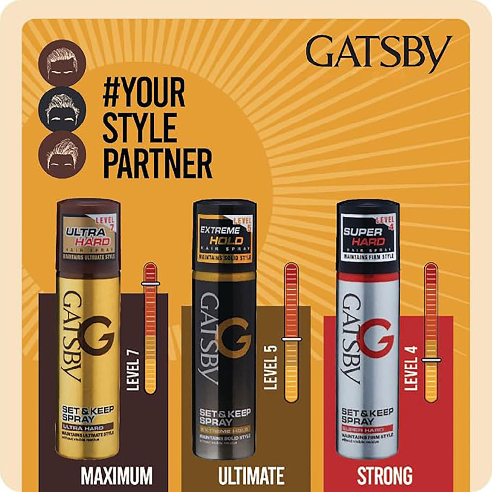 Gatsby Japan's No. 1 Set & Keep Hair Spray - Ultra Hard, 66ml Buy at Indicrest Image 3