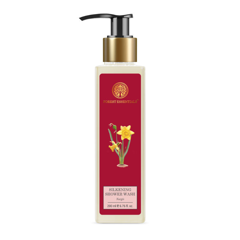 Forest Essentials Silkening Shower Wash Nargis - Ayurvedic Body Wash Sulphate Free, 200ml, Buy from Indicrest