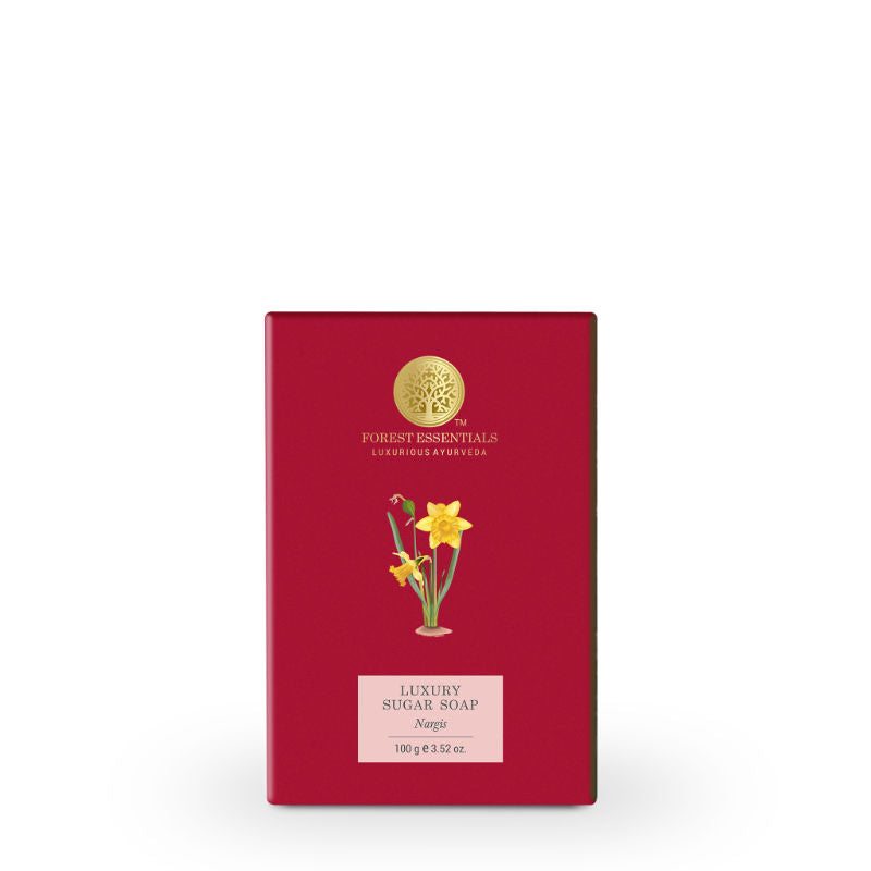 Forest Essentials Luxury Sugar Soap Nargis - Ayurvedic Handmade Bath Soap, 100 g, Buy from Indicrest