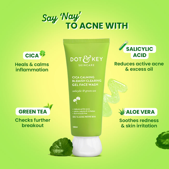 Dot & Key Cica Calming Blemish Clearing Face Wash, 100ml - Indicrest Buy at Indicrest Image 2