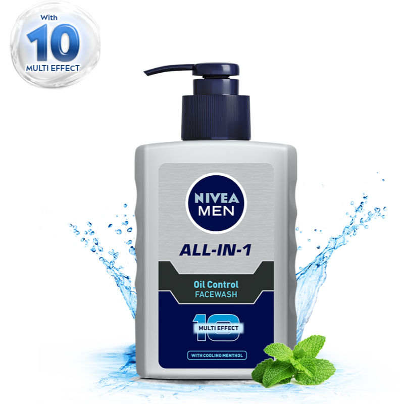 Nivea MEN All-IN-1 Oil Control Face Wash with 10x Multi Effect With Clooing MENthol, 150ml Buy at Indicrest Image 2