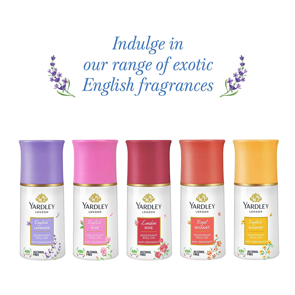 Yardley London English Blossom Deodorant Roll-On Anti-Perspirant, 50ml Buy at Indicrest Image 6