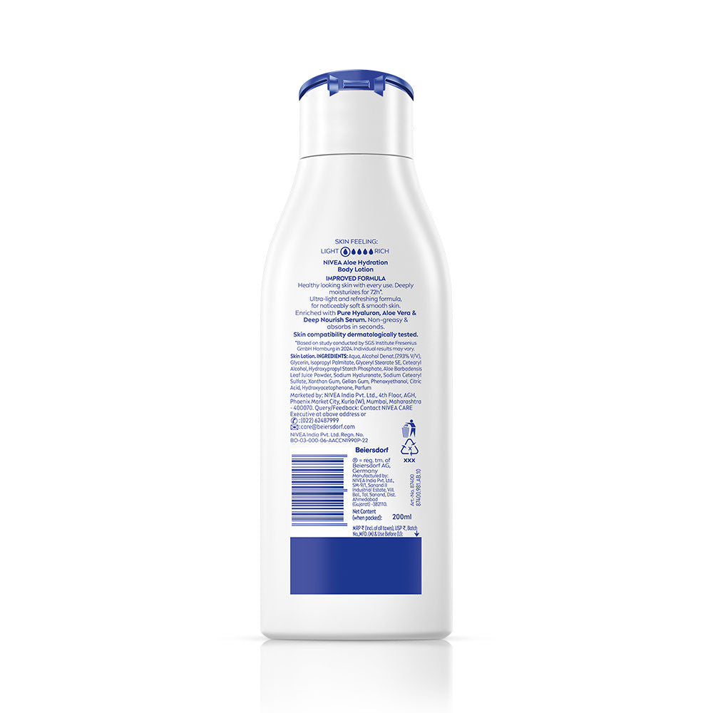 Nivea 100% NATURAL ALOEVERA Body lotion- 5 in 1 COMPLETE CARE for 48H Refreshing moisturization, 200ml Buy at Indicrest Image 9