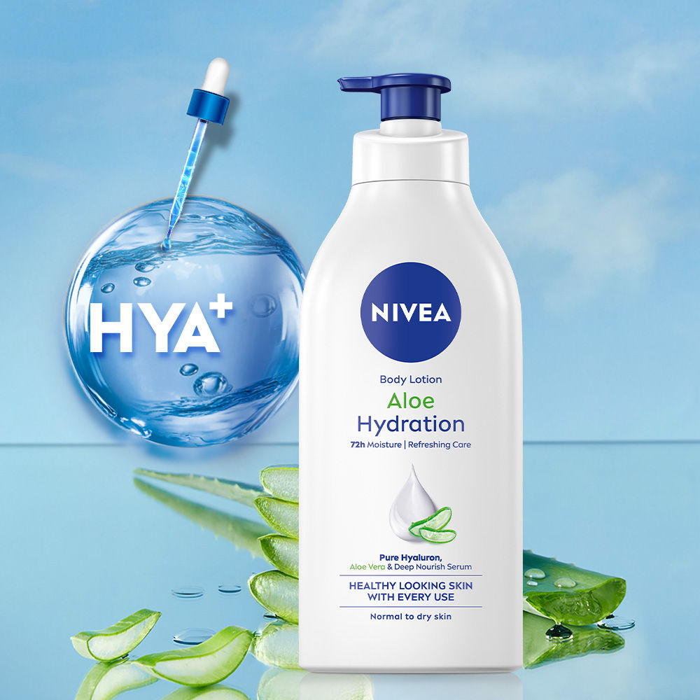 Nivea 100% NATURAL ALOEVERA Body lotion- 5 in 1 COMPLETE CARE for 48H Refreshing moisturization, 600ml Buy at Indicrest Image 2