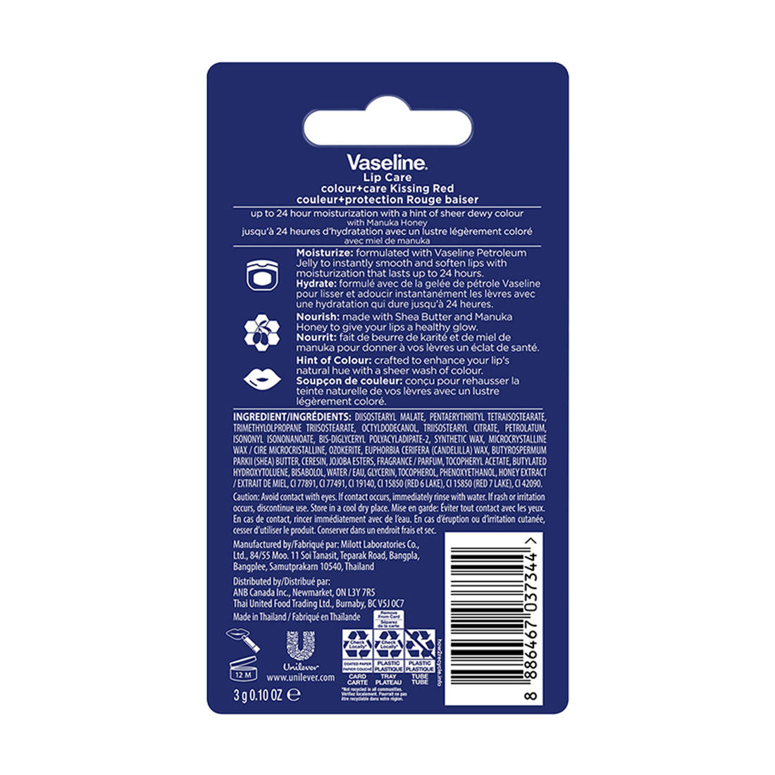 Vaseline Lip Care Colour + Care Tinted Lip Balm Stick - Kissing Red, 3g Buy at Indicrest Image 3