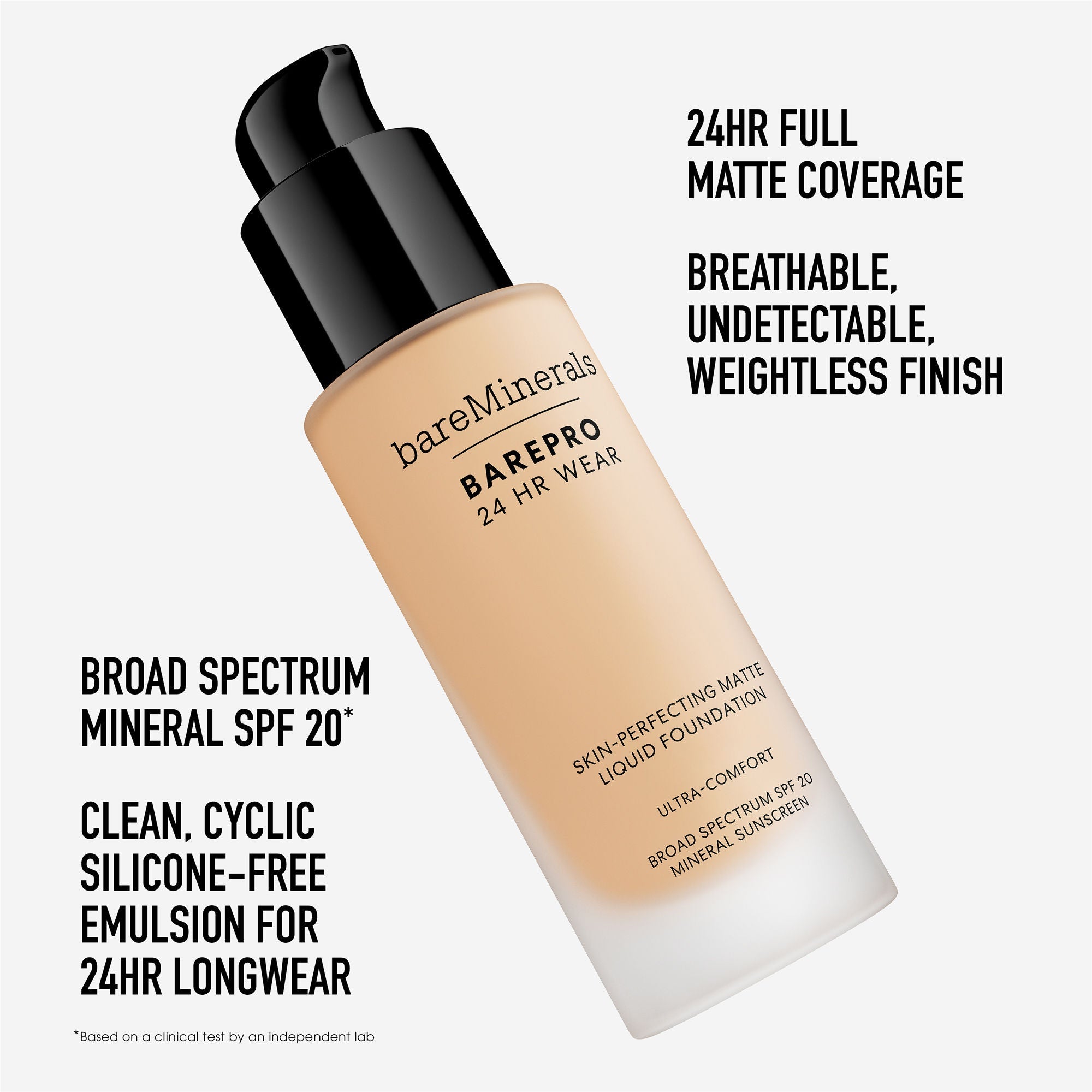bareMinerals Barepro 24Hr Matte Perfection Liquid Foundation - Medium Deep 45 Neutral, 30ml