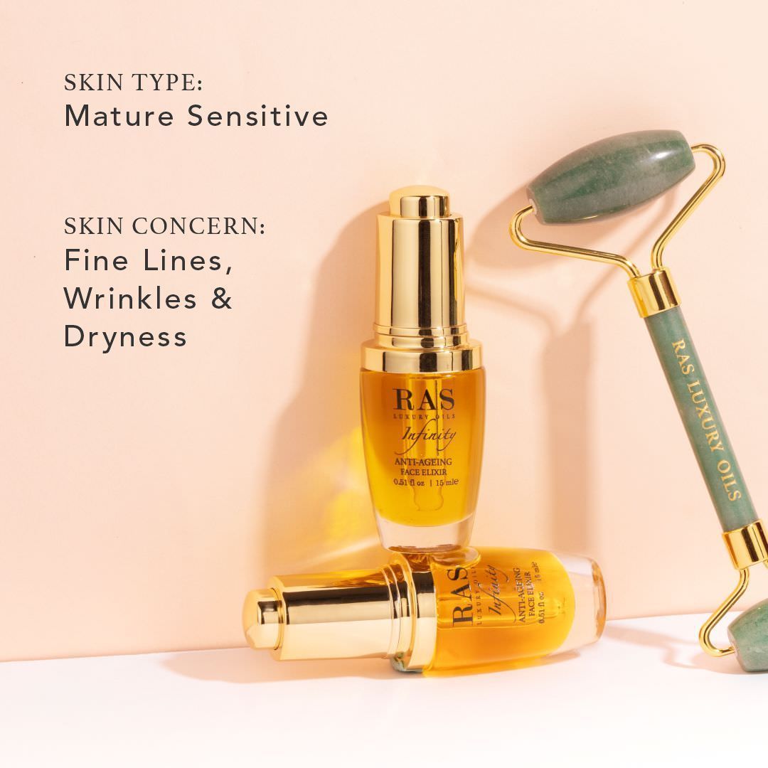RAS Luxury Oils Infinity Anti-Ageing Face Elixir, Lightweight Serum with Vitamin C, A, B5, 6ml