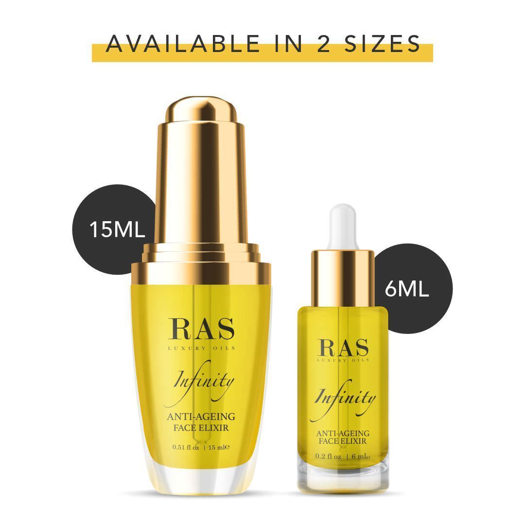 RAS Luxury Oils Infinity Anti-Ageing Face Elixir, Lightweight Serum with Vitamin C, A, B5, 6ml