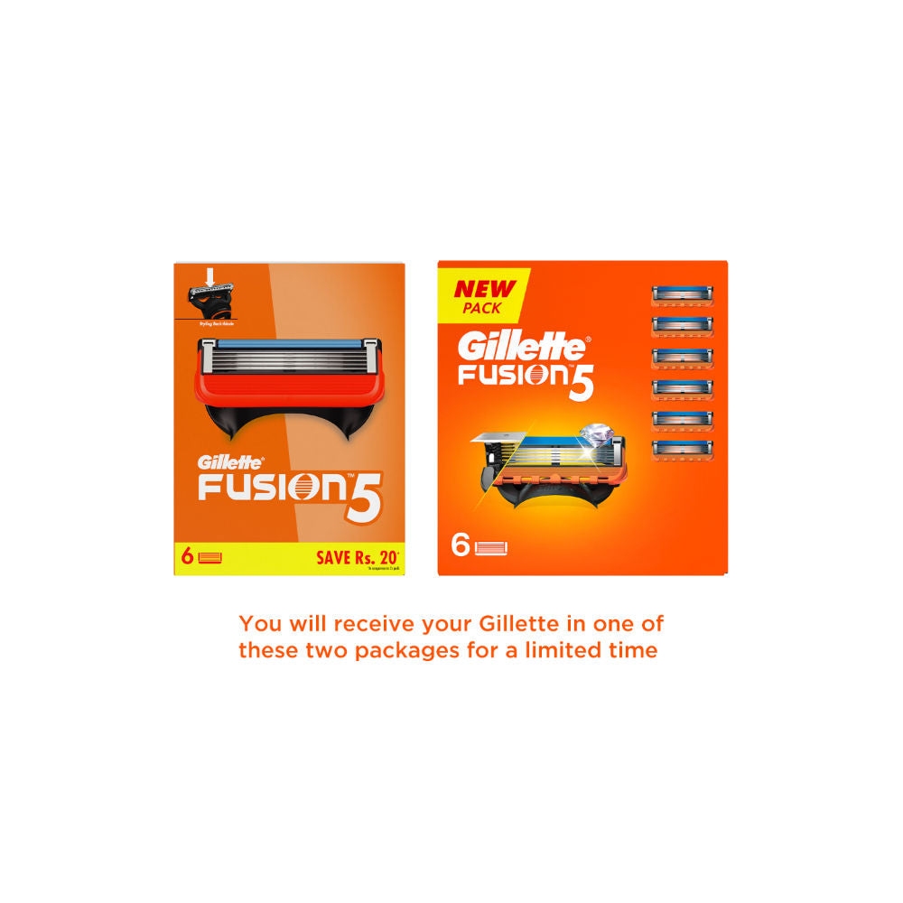 Gillette Fusion Shaving Blades (Pack of 6, Cartridges) Buy at Indicrest Image 3