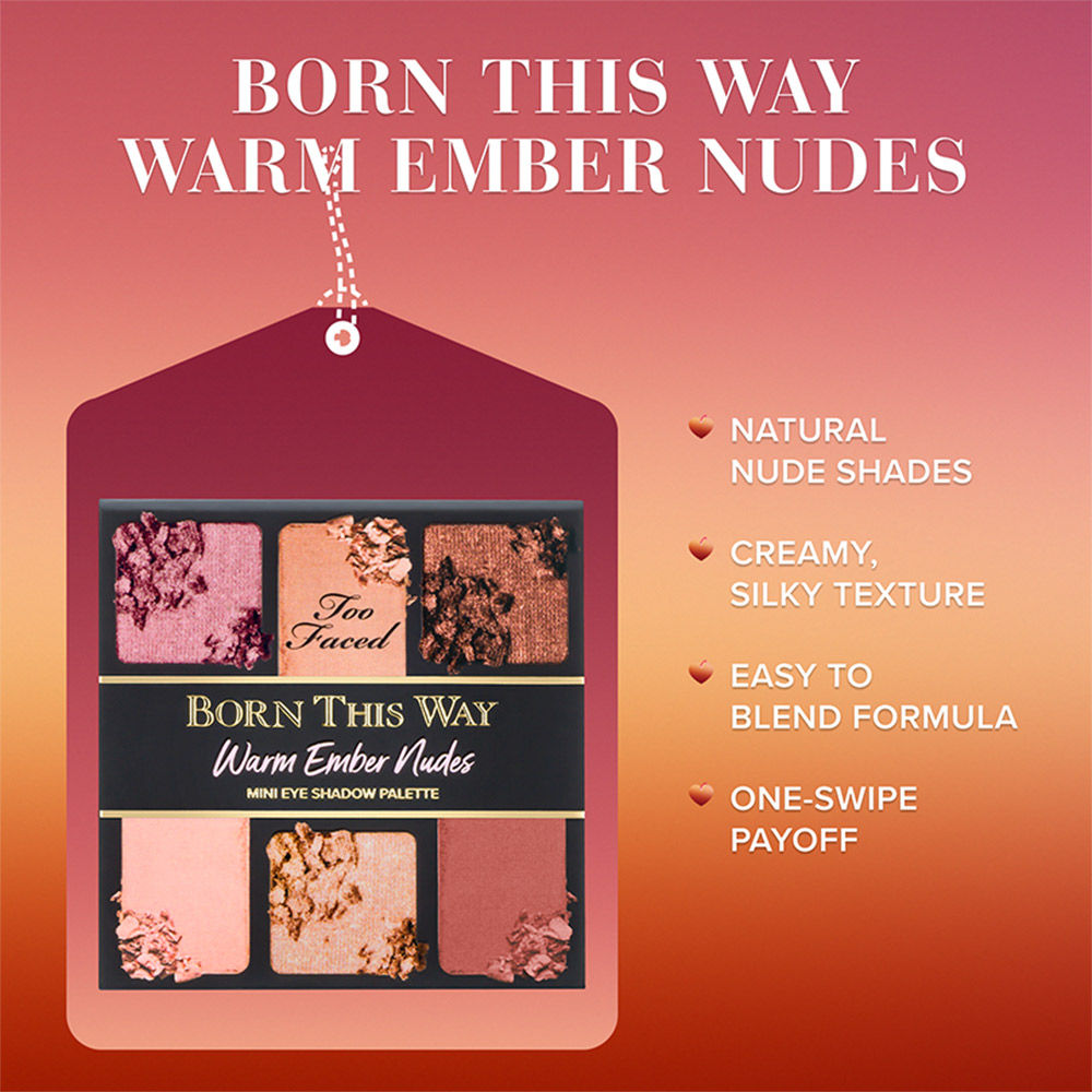 Too Faced Born This Way Nude Mini Eye Shadow Palette - Warm Ember Nudes, 5.7 g