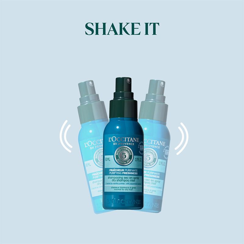 L'Occitane Purifying Freshness Dry Shampoo Mist 80ml, 80ml