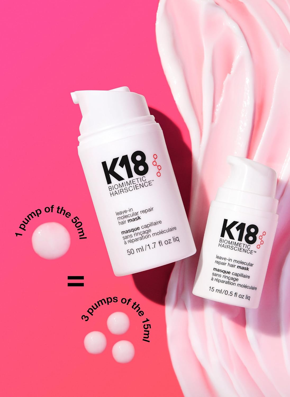 K18 Leave-in Molecular Repair Hair Mask, 15ml
