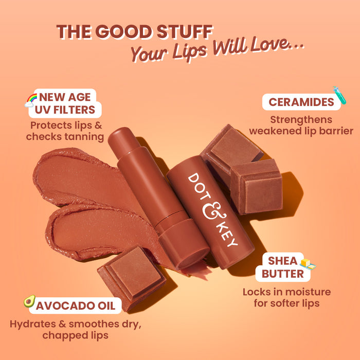 Dot & Key SPF 50+ Barrier Repair Hydrating Lip Balm, Cocoa Nude Buy at Indicrest Image 4