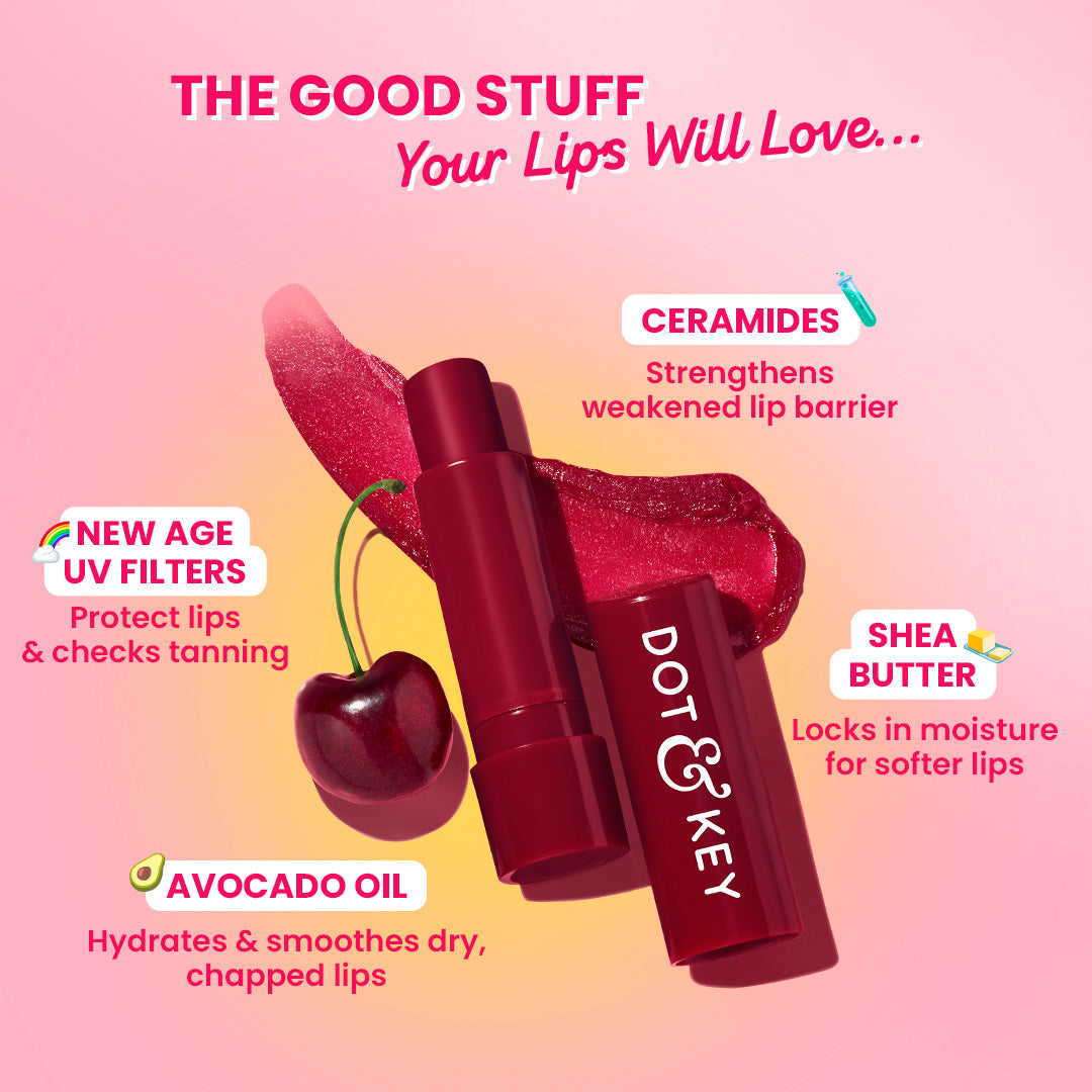 Dot & Key SPF 50+ Barrier Repair Hydrating Lip Balm, Cherry Crimson Buy at Indicrest Image 4