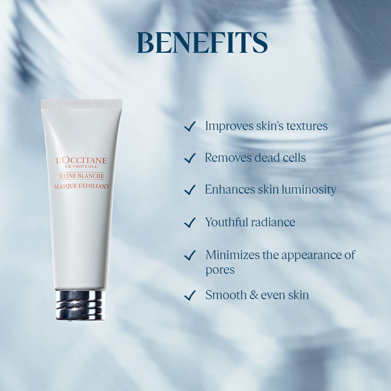 L'Occitane Reine Blanche Brightening Face Scrub, 75ml