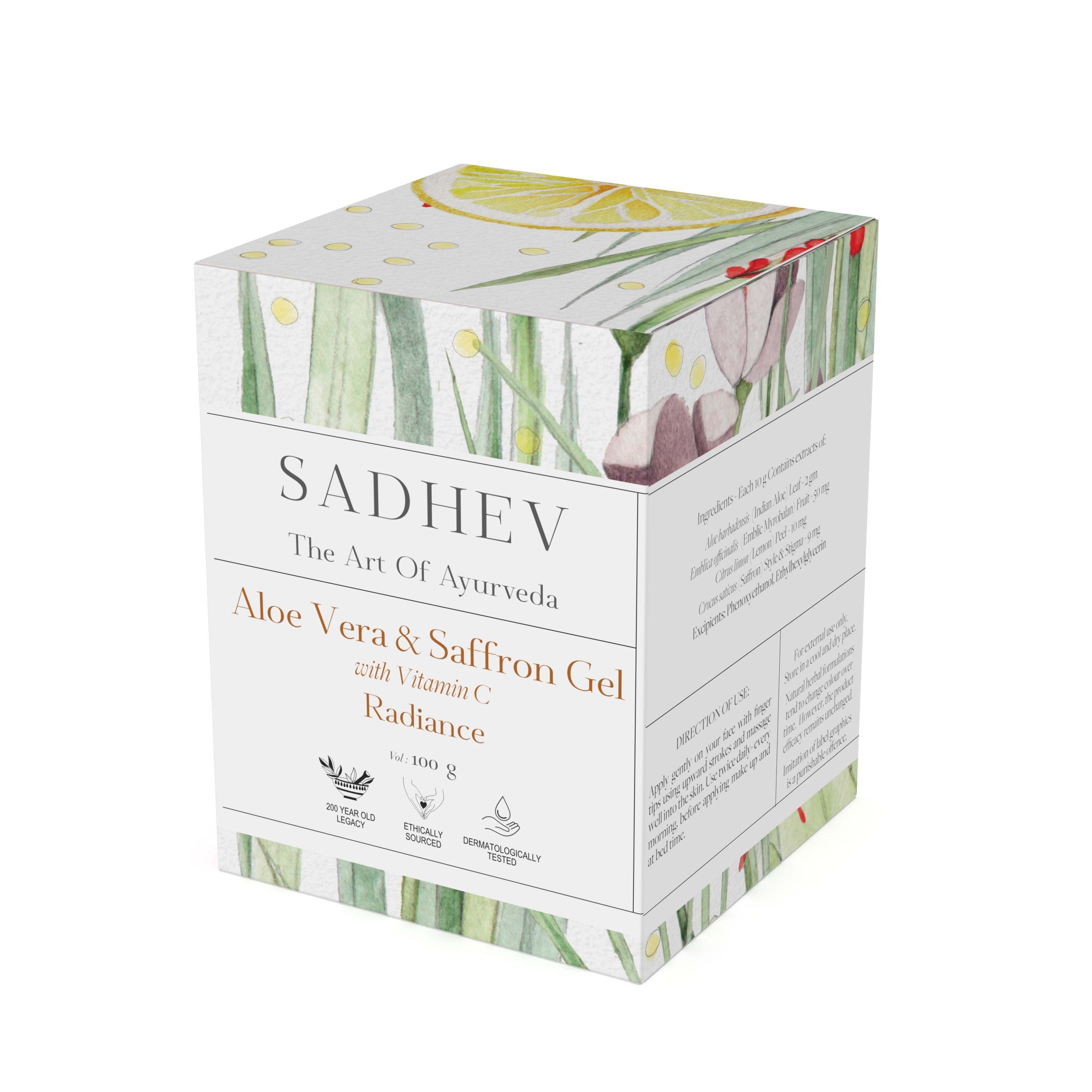 SADHEV Aloe Vera & Saffron Gel With Vitamin C, 100 g