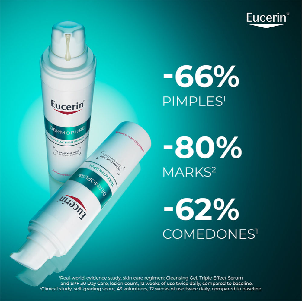 Eucerin Dermopurifyer Oil Contrl 3X Effect Face Serum-Thiamidol & Salicylic Acid For Acne-Prone Skin, 40ml