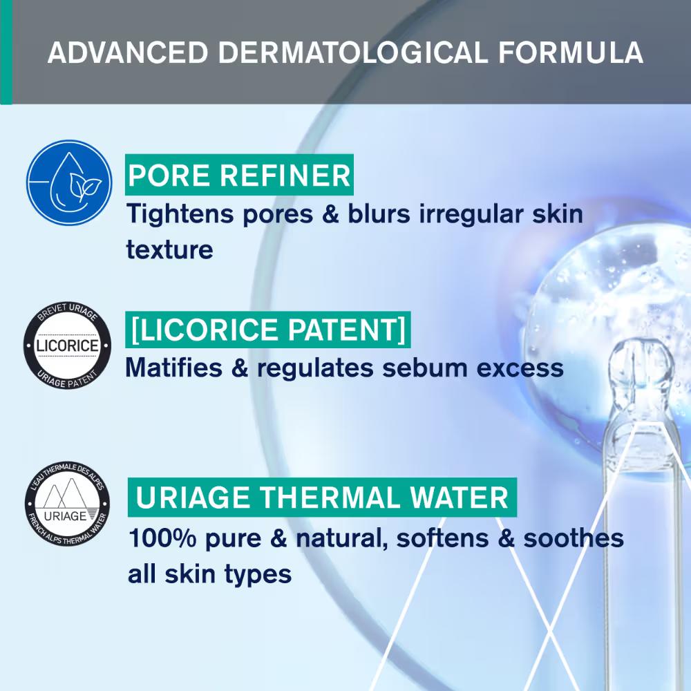 Uriage Hyseac Matifying Emulsion Face Cream Combition to Oily Skin Controls Shine & Tightens Pores, 40ml