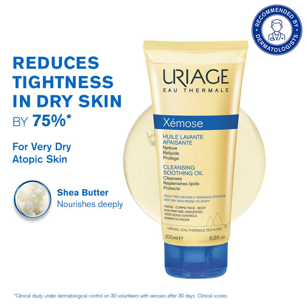 Uriage Xemose Dermatological Body Wash Cleansing Oil Dry Skin Prone to Atopic Eczema for Face & Body, 200ml, Buy from Indicrest
