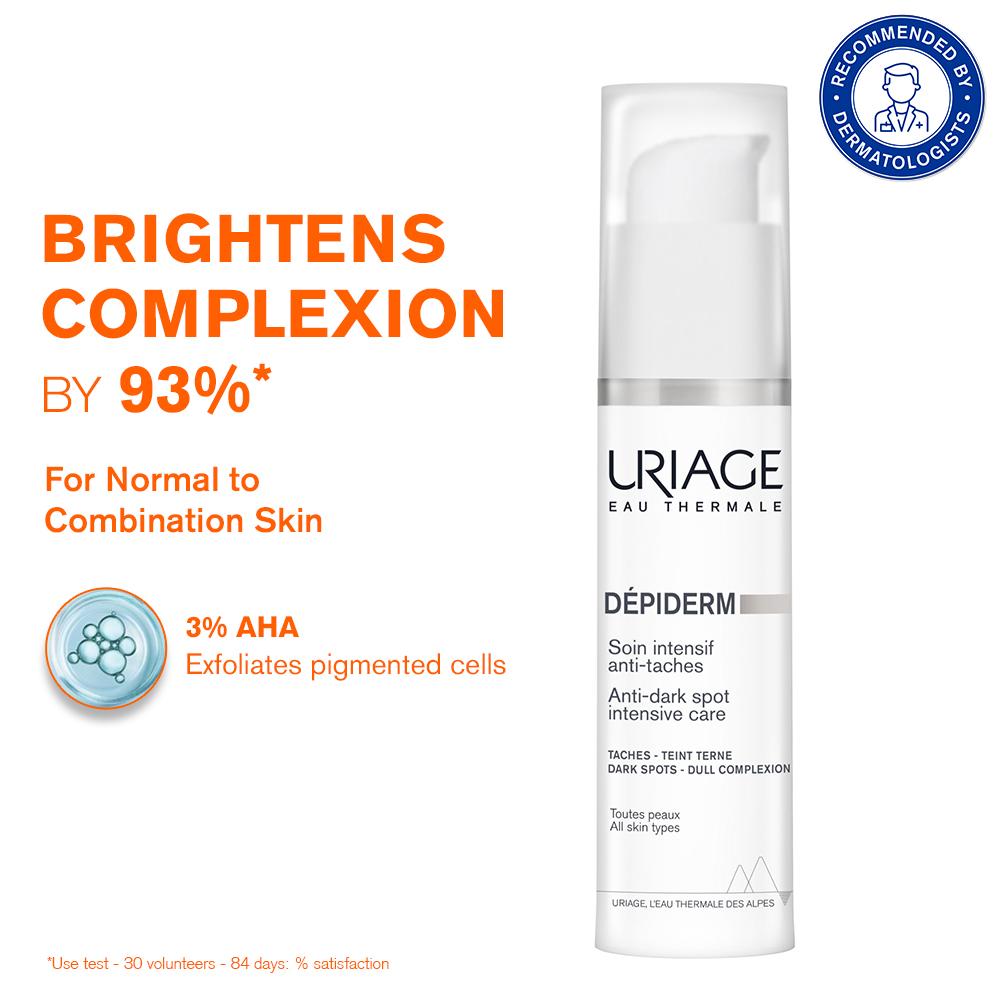 Uriage Depiderm Anti-Dark Spot Face Cream 3% AHA & Vitamin C for Melasma Prevents Dark Spots, 30ml, Buy from Indicrest