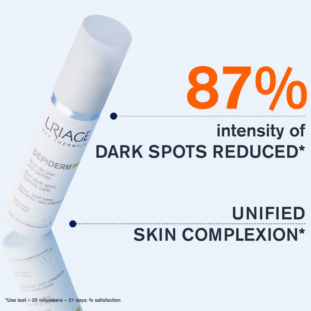 Uriage Depiderm Anti-Dark Spot Day Face Cream SPF 50+ Vitamin C Reduces Melasma Boosts Radiance, 30ml