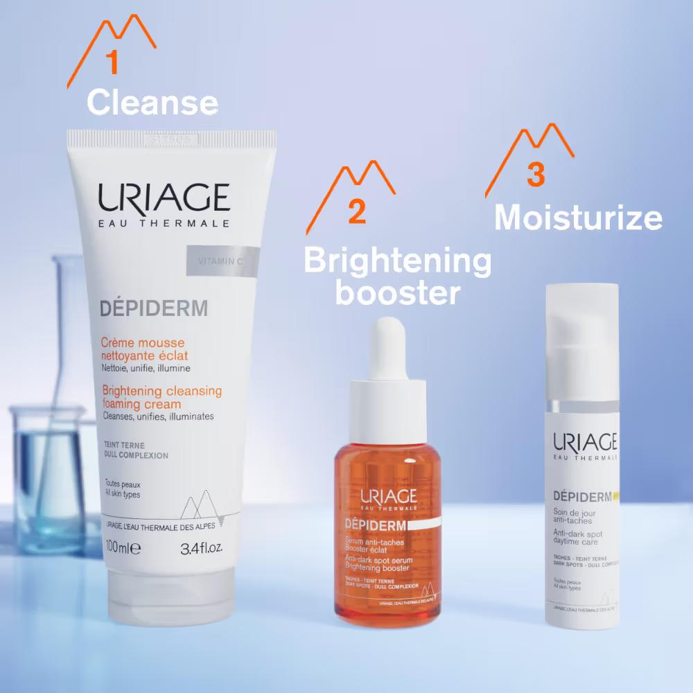 Uriage Depiderm Anti-Dark Spot Day Face Cream SPF 50+ Vitamin C Reduces Melasma Boosts Radiance, 30ml