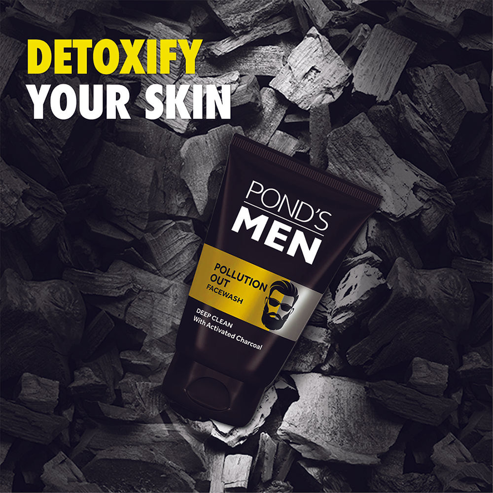 Pond’s Men Pollution Out Facewash Deep Cleanses With Activated Charcoal, 100g Buy at Indicrest Image 3