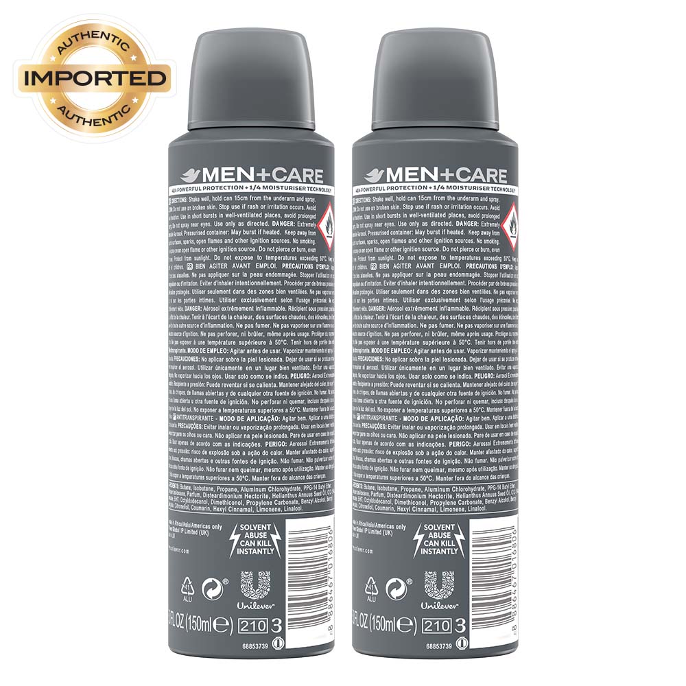 Dove Men+Care Cool Fresh Dry Spray Antiperspirant Deodorant (Pack of 2), 150ml Each Buy at Indicrest Image 3